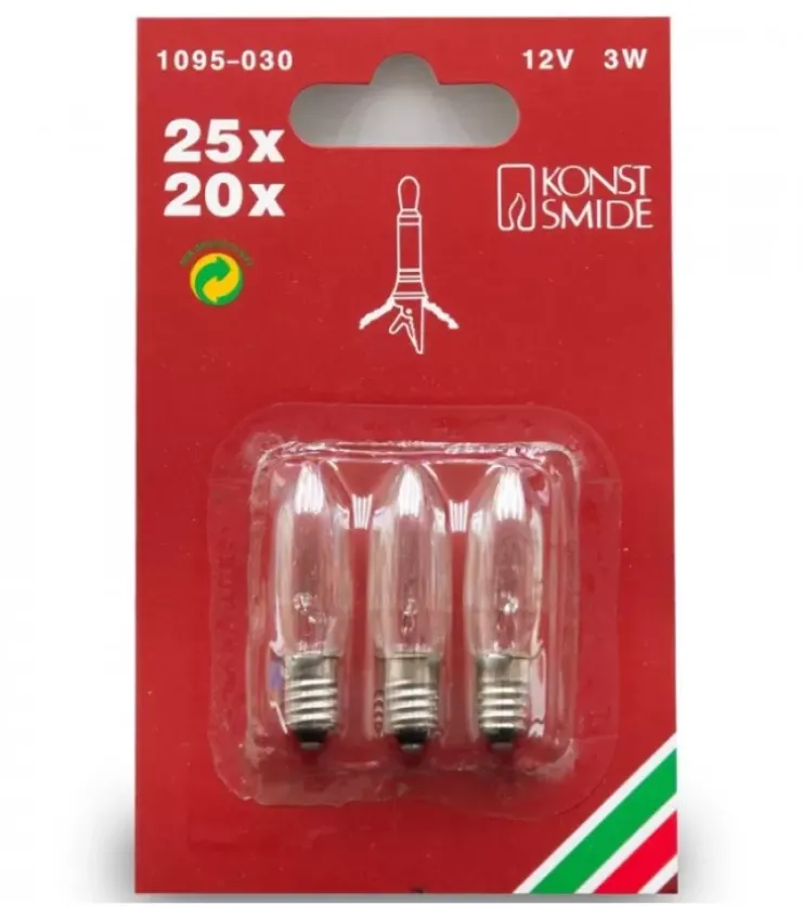 Konstsmide, guirlandes lumineuses de Noël Ampoules Guirlandes De Rechange|3 Ampoules De Rechange 12V, 3W Pour Chandelier Electrique 20 A 25 Lampes