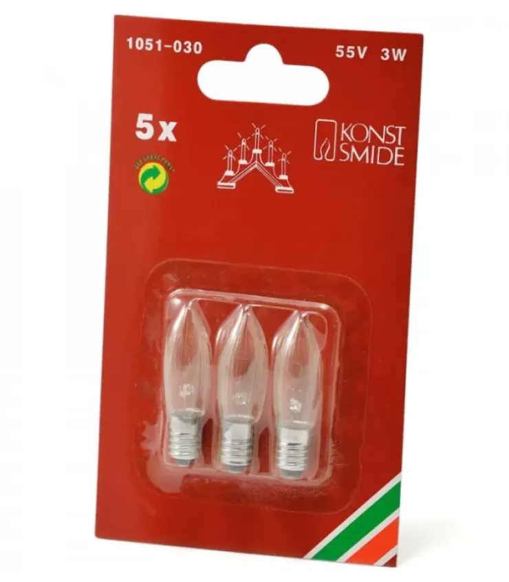 Konstsmide, guirlandes lumineuses de Noël Ampoules Guirlandes De Rechange|3 Ampoules De Rechange 55V, 3W Pour Chandelier Electrique 5 Lampes
