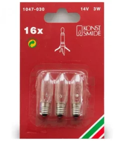 Konstsmide, guirlandes lumineuses de Noël Ampoules Guirlandes De Rechange|3 Ampoules De Rechange 14V, 3W Pour Chandelier De Noël 16 Lampes