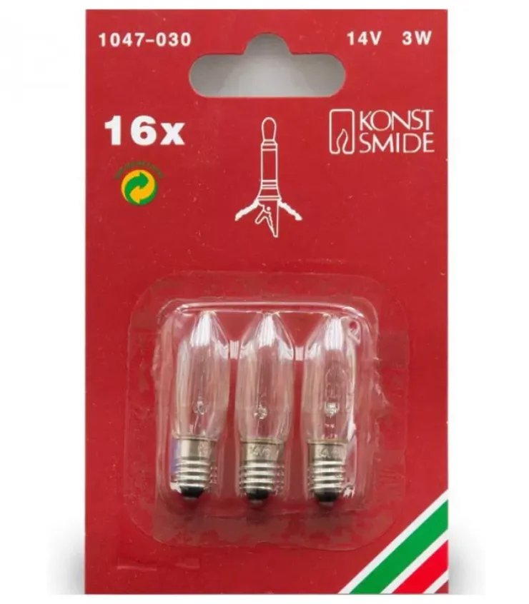 Konstsmide, guirlandes lumineuses de Noël Ampoules Guirlandes De Rechange|3 Ampoules De Rechange 14V, 3W Pour Chandelier De Noël 16 Lampes