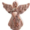 Waldfabrik, photophore en bois et étoile sapin de Noël Anges De Noël Pour Sapin|Ange De Noël A Suspendre Avec Un Coeur, 12 Cm