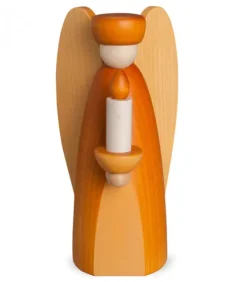 Köhler, Père Noël en bois Personnages De Crèche De Noël|Ange De Noël En Bois Jaune Avec Bougie
