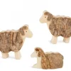 Waldfabrik, photophore en bois et étoile sapin de Noël Crèche De Noël Artisanale|Animaux En Bois Pour Crèche De Noël, Trois Moutons 5 Cm