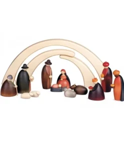 Köhler, Père Noël en bois Personnages De Crèche De Noël|Arche En Bois Pour Crèche De Noël Kohler