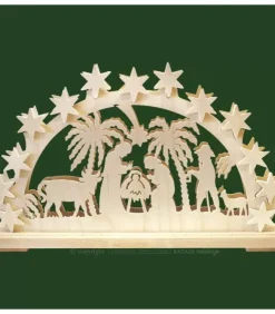 Ratags, décos de Noël lumineuses en bois Crèche De Noël Lumineuse|Arche Lumineuse Electrique Led En Bois, Crèche De Noël