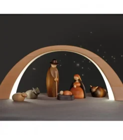 Köhler, Père Noël en bois Personnages De Crèche De Noël|Arche Lumineuse En Bois A Eclairage Led