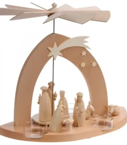 Schalling, crèche moderne Pyramides De Noël Allemandes|Arche Pyramide Moderne De Noël En Bois D'Aulne