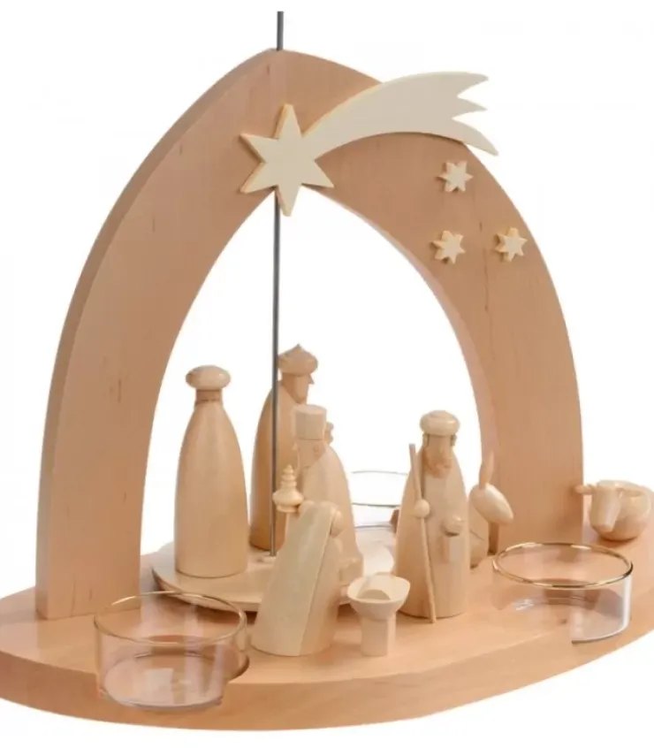 Schalling, crèche moderne Pyramides De Noël Allemandes|Arche Pyramide Moderne De Noël En Bois D'Aulne