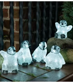 Konstsmide, guirlandes lumineuses de Noël Oiseaux Lumineux Et Animaux Lumineux|Bebes Pingouins Lumineux Led En Acrylique, 12,5 Cm