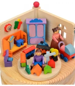 Graupner, décoration de sapin de Noël, Déco Noël enfant Boite A Musique Noël|Boite A Musique En Bois, Maman Et Ses 2 Enfants