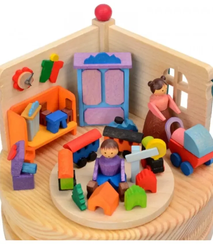 Graupner, décoration de sapin de Noël, Déco Noël enfant Boite A Musique Noël|Boite A Musique En Bois, Maman Et Ses 2 Enfants