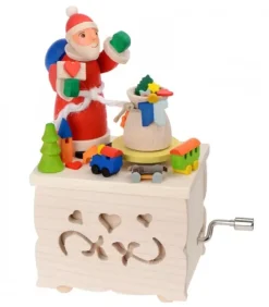 Graupner, décoration de sapin de Noël, Déco Noël enfant Boite A Musique Noël|Boite A Musique Enfant A Manivelle, Père Noël Et Jouets