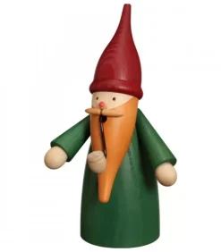 Seiffener Volkskunst Bonhommes Fumeurs D'Encens Allemand|Bonhomme Fumeur Père Noël Manteau Vert