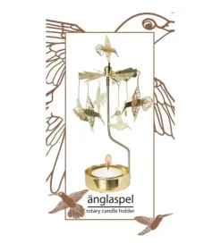 Pluto Produkter, déco de Noël Scandinave Bougeoirs Carrousels Photophore De Noël|Bougeoir Carrousel Colibri En Metal Dore