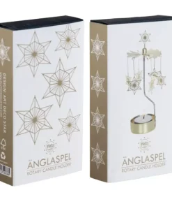 Pluto Produkter, déco de Noël Scandinave Bougeoirs Carrousels Photophore De Noël|Bougeoir Carrousel Etoiles Dorees