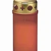 Ewa Kerzen, bougies de Noël et bougies de l'Avent Bougies Funéraires|Bougie Cimetiere Rouge Avec Couvercle Dore, 12 Cm