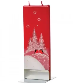 Flatyz, bougie décorative scandinave Bougies Décoratives|Bougie Décorative Bouvreuils Et Sapins Enneiges