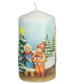 Ewa Kerzen, bougies de Noël et bougies de l'Avent Bougies Décoratives|Bougie Décorative De Noël, Motif Vintage Enfant Et Village
