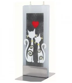 Flatyz, bougie décorative scandinave Bougies Décoratives|Bougie Décorative Motif Chats Et Coeur