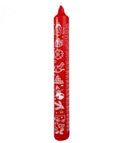 Ewa Kerzen, bougies de Noël et bougies de l'Avent Bougies De L'Avent|Bougie De L'Avent Graduee Rouge, 24 Jours