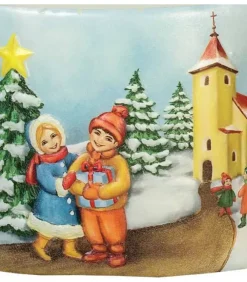 Ewa Kerzen, bougies de Noël et bougies de l'Avent Bougies Décoratives|Bougie De Noël Vintage Scene Enfant Et Village