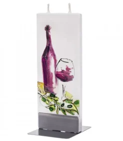 Flatyz, bougie décorative scandinave Bougies Décoratives|Bougie Design Bouteille Vin Rouge Et Verre