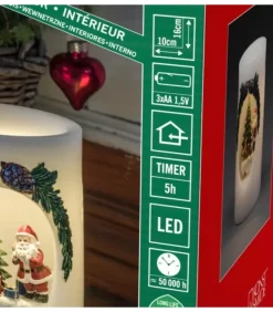 Konstsmide, guirlandes lumineuses de Noël Père Noël Lumineux|Bougie Led Père Noël Avec Petit Chien
