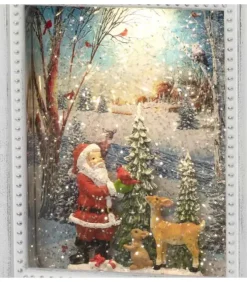 Konstsmide, guirlandes lumineuses de Noël Lanternes De Noël À Neige|Cadre Photo Lumineux Père Noël Avec Animaux