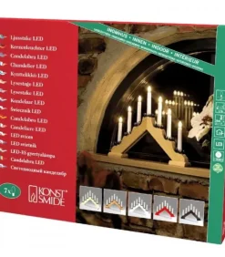 Konstsmide, guirlandes lumineuses de Noël Chandeliers De Noël À 7 Branches|Chandelier De Noël En Bois Naturel