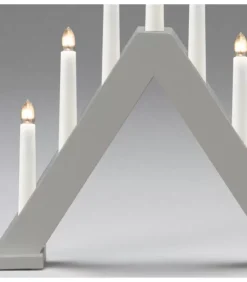 Konstsmide, guirlandes lumineuses de Noël Chandeliers De Noël À 7 Branches|Chandelier En Bois Scandinave, Laque Gris Mat, 7 Ampoules
