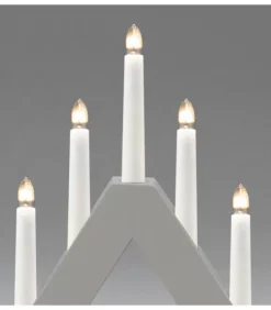 Konstsmide, guirlandes lumineuses de Noël Chandeliers De Noël À 7 Branches|Chandelier En Bois Scandinave, Laque Gris Mat, 7 Ampoules