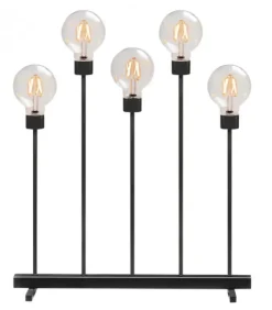 Konstsmide, guirlandes lumineuses de Noël Chandeliers De Noël À 7 Branches|Chandelier Led 5 Ampoules Rondes Ambrees En Metal Noir, 54 Cm