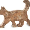 Waldfabrik, photophore en bois et étoile sapin de Noël Animaux En Bois|Chat En Bois Marchant, 9,5 Cm