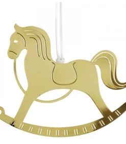 Pluto Produkter, déco de Noël Scandinave Déco De Noël Scandinave|Cheval A Bascule Design En Metal Dore A Suspendre
