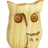 Waldfabrik, photophore en bois et étoile sapin de Noël Chouettes Et Hiboux En Bois|Chouette En Bois Poli Avec Enfant, 9 Cm