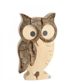 Waldfabrik, photophore en bois et étoile sapin de Noël Chouettes Et Hiboux En Bois|Chouette Hulotte En Bois, 11 Cm