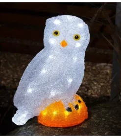 Konstsmide, guirlandes lumineuses de Noël Oiseaux Lumineux Et Animaux Lumineux|Chouette Lumineuse Led En Acrylique, 27 Cm
