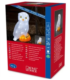 Konstsmide, guirlandes lumineuses de Noël Oiseaux Lumineux Et Animaux Lumineux|Chouette Lumineuse Led En Acrylique, 27 Cm