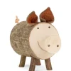 Waldfabrik, photophore en bois et étoile sapin de Noël Animaux En Bois|Cochon En Bois, 5,5 Cm