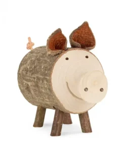 Waldfabrik, photophore en bois et étoile sapin de Noël Animaux En Bois|Cochon En Bois, 5,5 Cm