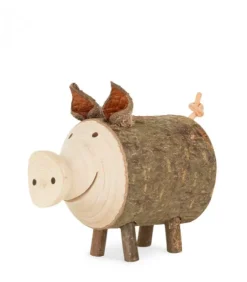 Waldfabrik, photophore en bois et étoile sapin de Noël Animaux En Bois|Cochon En Bois, 4 Cm