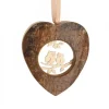 Waldfabrik, photophore en bois et étoile sapin de Noël Décorations En Bois Pour Sapin De Noël|Coeur En Bois A Suspendre Motif Cisele Hiboux, 6 Cm