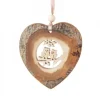 Waldfabrik, photophore en bois et étoile sapin de Noël Décorations En Bois Pour Sapin De Noël|Coeur En Bois A Suspendre Motif Cisele Hiboux, 7 Cm
