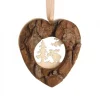 Waldfabrik, photophore en bois et étoile sapin de Noël Décorations En Bois Pour Sapin De Noël|Coeur En Bois A Suspendre Motif Cisele Elan, 6 Cm