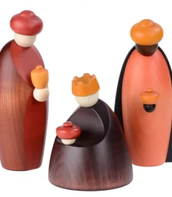 Köhler, Père Noël en bois Personnages De Crèche De Noël|Crèche De Noël Complete Avec 12 Personnages 12 Cm
