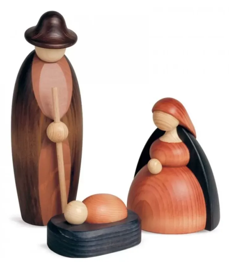 Köhler, Père Noël en bois Personnages De Crèche De Noël|Crèche De Noël Complete Avec 12 Personnages 17 Cm