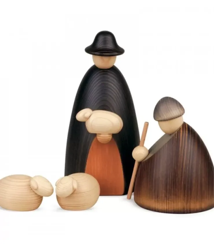 Köhler, Père Noël en bois Personnages De Crèche De Noël|Crèche De Noël Complete Avec 12 Personnages 17 Cm