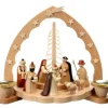 Richard Glasser, Pyramides de Noël allemandes Crèche De Noël En Bois|Crèche De Noël En Bois Avec Bougeoir 18 Cm