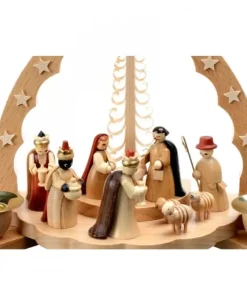 Richard Glasser, Pyramides de Noël allemandes Crèche De Noël En Bois|Crèche De Noël En Bois Avec Bougeoir 18 Cm