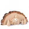Waldfabrik, photophore en bois et étoile sapin de Noël Crèche De Noël Artisanale|Crèche De Noël En Bois Cisele Dans Un Rondin De Bois, 30 Cm